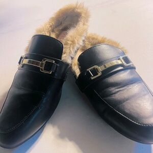 Sugar faux fur mules